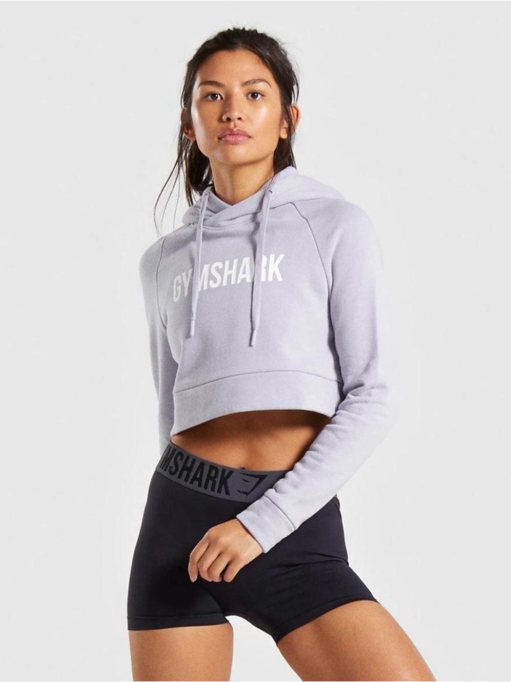Women’s Cropped crest Hoodie - lilac grey